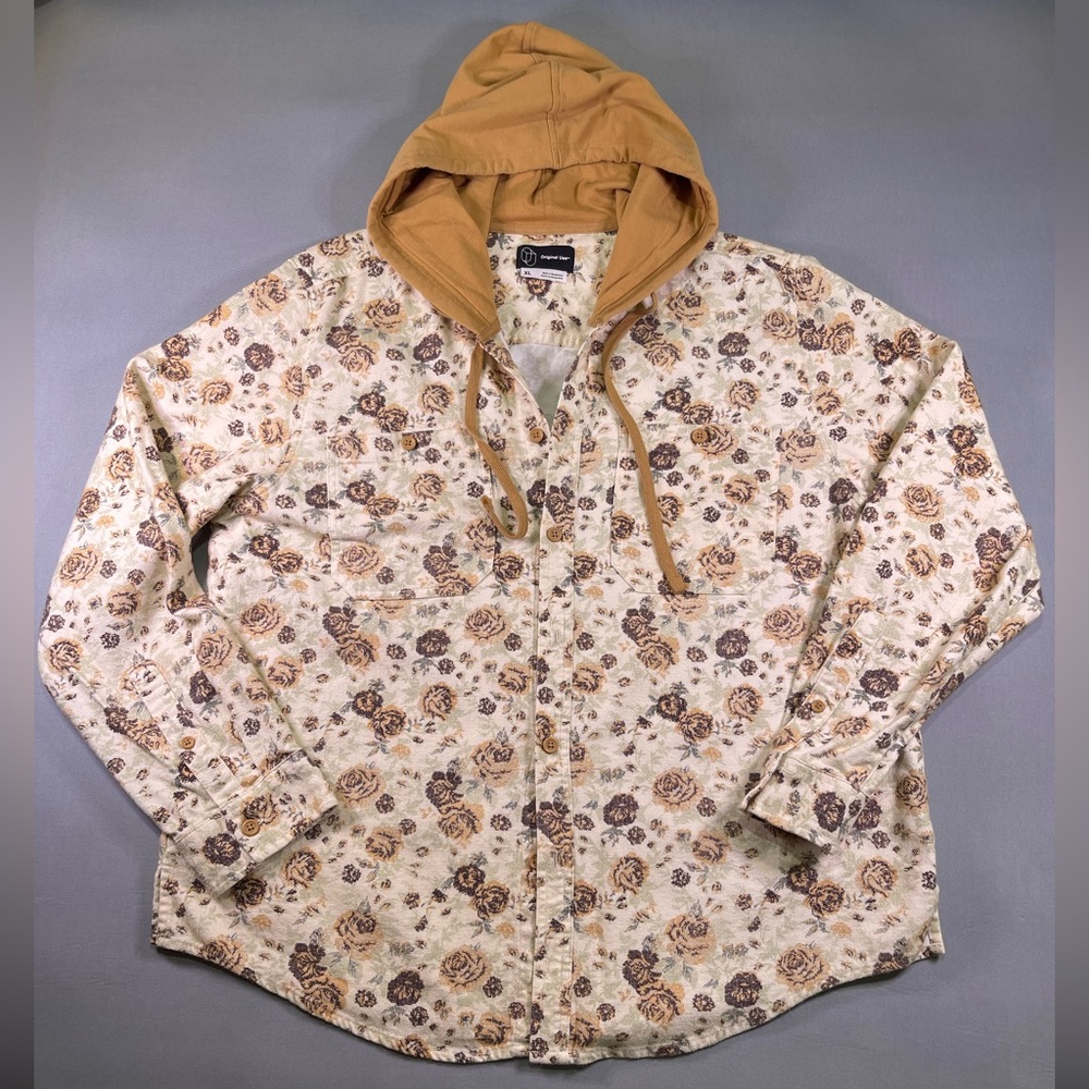 Original Use Tan Floral Hoodie